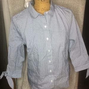 Roz  & Alí Stiped Blouse sz Petite Large NWT